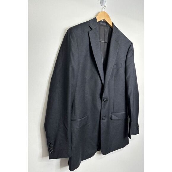 Calvin Klein Wool Blazer Two Button Charcoal Gray Business Jacket Size 40L - Picture 4 of 7